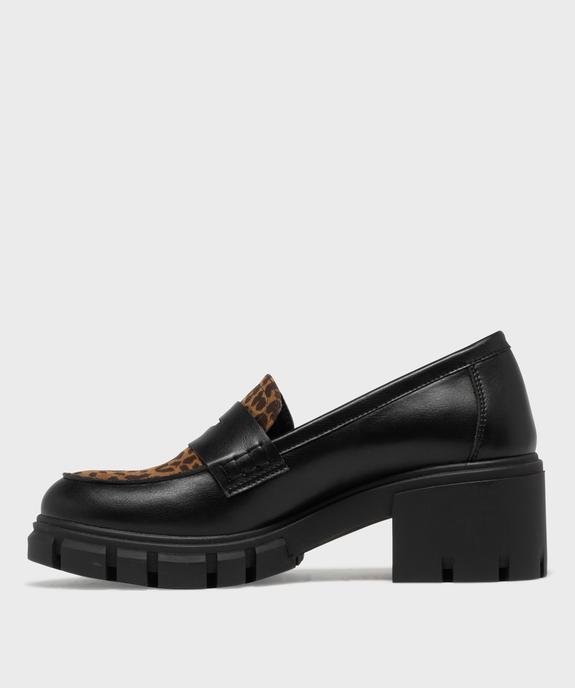 Mocassins avec dessus léopard et semelle crantée femme - 5 Miles vue3 - 5 MILES - GEMO