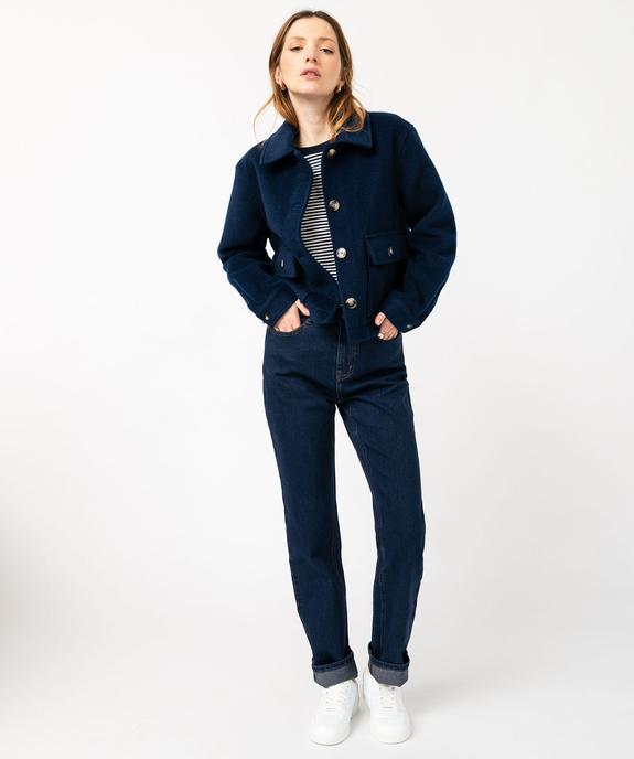 Veste courte aspect laine bouillie femme vue5 - GEMO(FEMME PAP) - GEMO