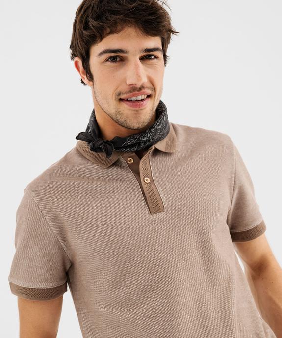 Polo manches courtes en maille piquée homme vue2 - GEMO (HOMME) - GEMO