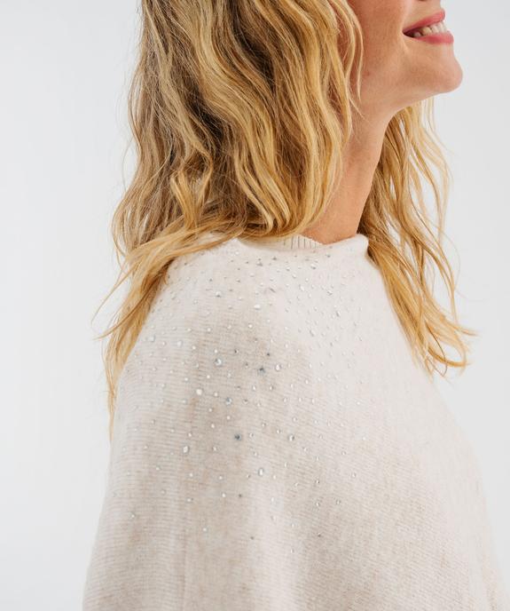 Poncho asymétrique avec strass femme vue2 - GEMO 4G FEMME - GEMO