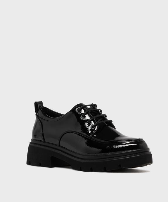 Derbies vernis sur semelle crantée femme - Follow Me vue2 - FOLLOW ME - GEMO