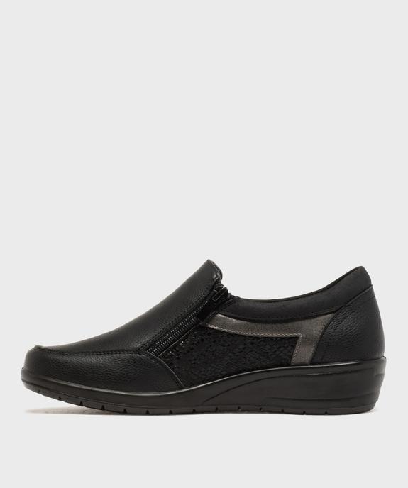 Derbies zippées à talon compensé femme - g'flex vue3 - G'FLEX - GEMO