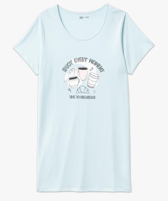 Chemise de nuit à manches courtes avec motifs femme grande taille vue4 - GEMO 4G FEMME - GEMO