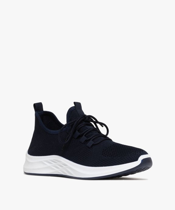 Baskets homme unies en mesh à col élastique et souple  vue2 - BOTTESINI - GEMO