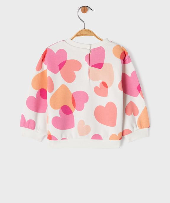 Sweat molletonné bébé fille avec motifs et message vue3 - GEMO 4G BEBE - GEMO