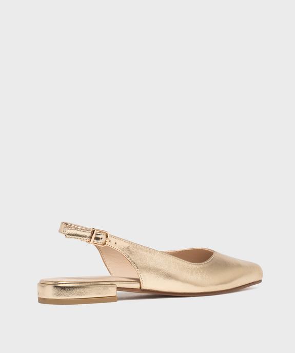 Escarpins slingback à bout pointu et talon plat femme - Follow Me vue4 - FOLLOW ME - GEMO