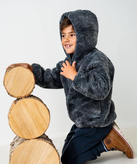 Blouson à capuche en sherpa doublé polaire garçon vue7 - GEMO (ENFANT) - GEMO