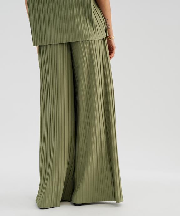 Pantalon large plissé avec taille élastique femme vue3 - GEMO(FEMME PAP) - GEMO