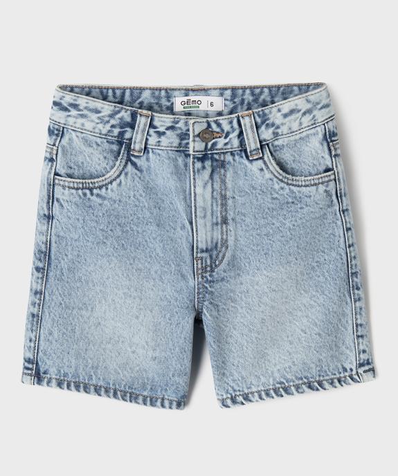 Short en jean délavé bleached fille vue1 - GEMO 4G FILLE - GEMO