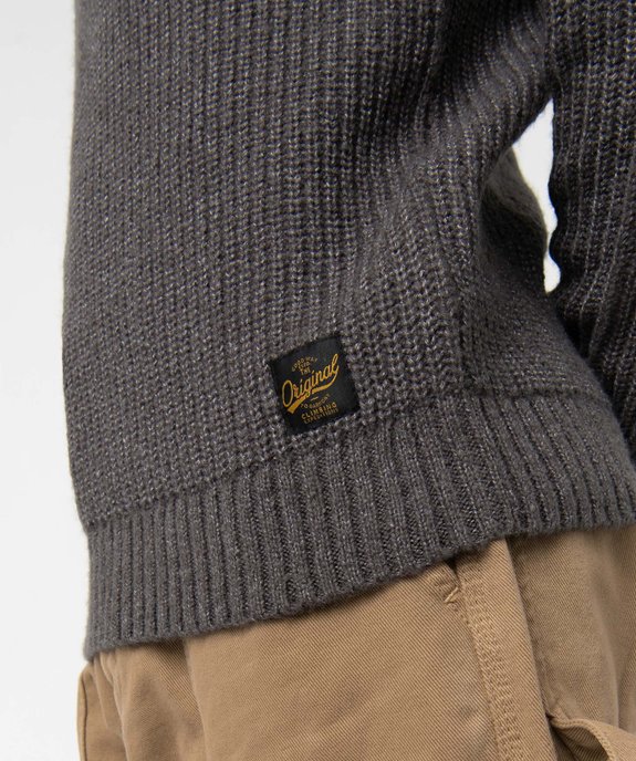 Pull homme à col châle contenant de la laine vue5 - GEMO (HOMME) - GEMO