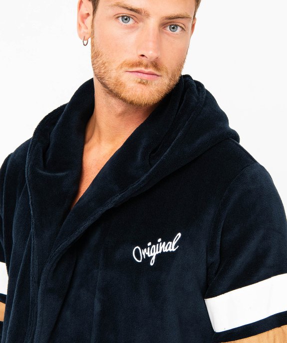 Robe de chambre en velours à capuche homme vue2 - GEMO(HOMWR HOM) - GEMO