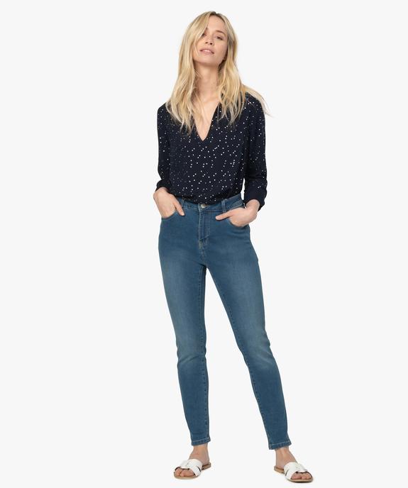 Blouse femme fluide à motifs et col v à boutons vue5 - GEMO(FEMME PAP) - GEMO