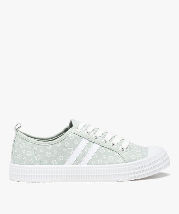 Baskets femme à lacets dessus toile imprimée fleurs vue1 - GEMO (SPORTSWR) - GEMO