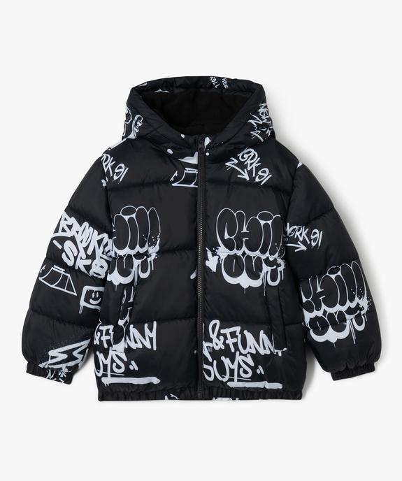 Doudoune à capuche imprimé et doublure polaire vue1 - GEMO 4G GARCON - GEMO