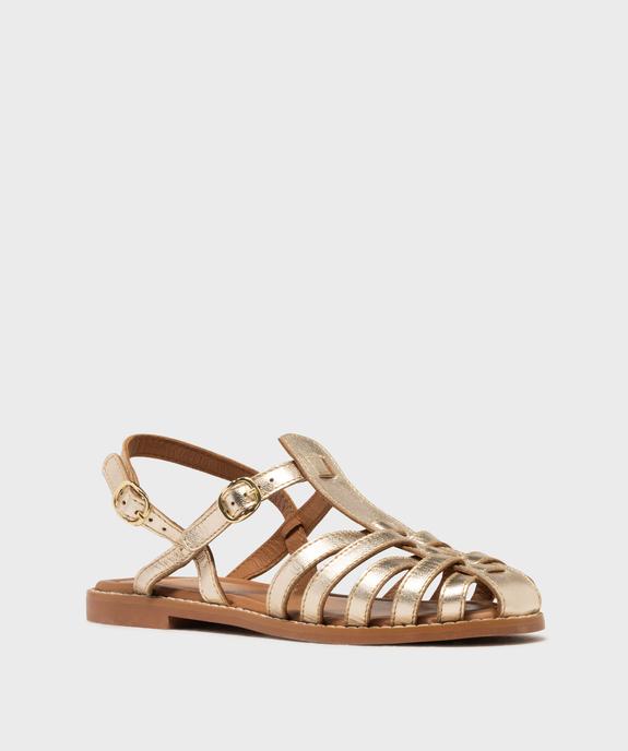 Sandales à brides esprit fisherman en cuir femme - LuluCastagnette vue2 - LULUCASTAGNETTE - GEMO