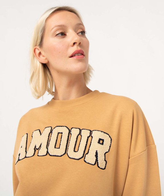 Sweat femme oversize à message brodé vue6 - GEMO(FEMME PAP) - GEMO
