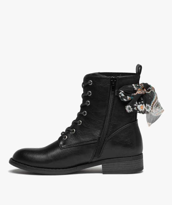 Bottines lacées à foulard noué femme vue3 - GEMO (CASUAL) - GEMO