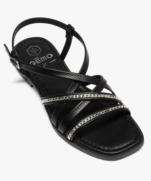 Sandales femme à talon plat et fines brides avec chainette vue5 - GEMO (CASUAL) - GEMO