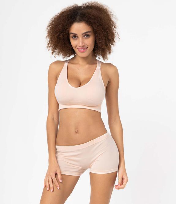 Brassière de sport femme avec bretelles croisées dans le dos vue3 - GEMO(HOMWR FEM) - GEMO