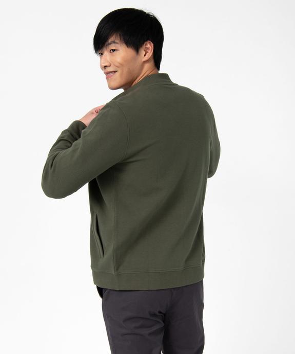 Sweat zippé en maille texturée homme vue3 - GEMO (HOMME) - GEMO