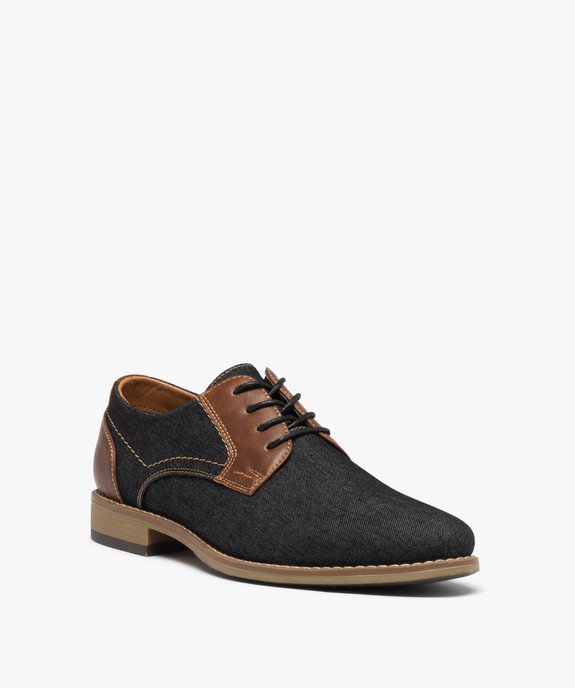 Derbies homme bicolores en denim  vue2 - GEMO(URBAIN) - GEMO