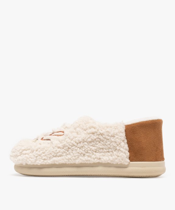 Chaussons enveloppants en sherpa avec broderie scintillante femme vue3 - GEMO(HOMWR FEM) - GEMO