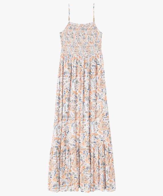 Robe longue et ample à bretelles en viscose imprimée femme vue4 - GEMO 4G FEMME - GEMO