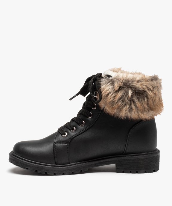 Boots fourrées femme col peluche et fermeture lacets vue3 - VALENTINA BALDA - GEMO
