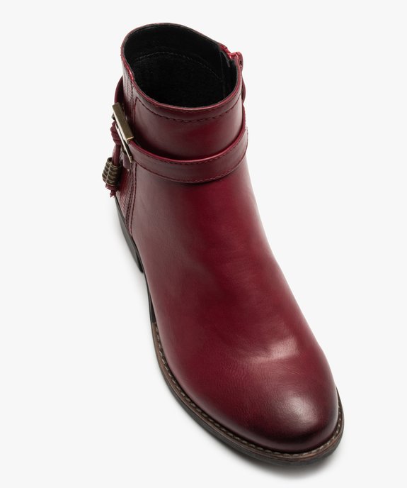 Boots femme à talon plat unies à bride décorative vue5 - GEMO (CASUAL) - GEMO