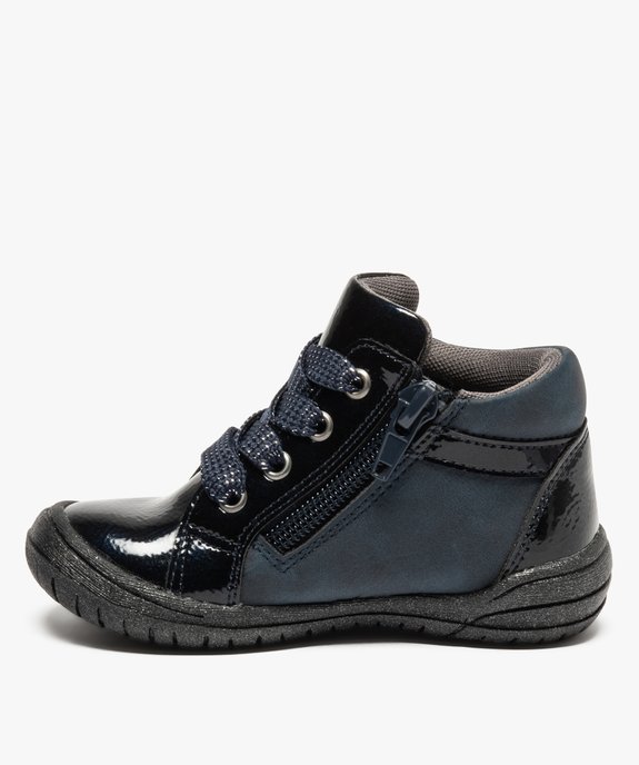 Bottines bébé fille, vernis à touches argentées vue3 - GEMO(BEBE DEBT) - GEMO