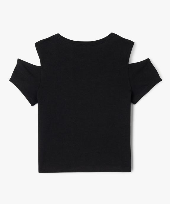 Tee-shirt manches courtes avec épaules dénudées fille vue3 - GEMO 4G FILLE - GEMO