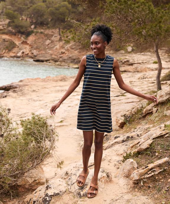 Robe courte sans manches à rayures femme - LuluCastagnette vue1 - LULU CASTAGNETTE G4G D - GEMO