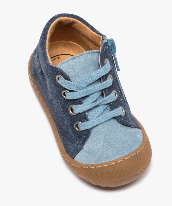 Chaussures premiers pas bébé garçon en cuir suédé bicolore - NA! vue6 - NA! - GEMO