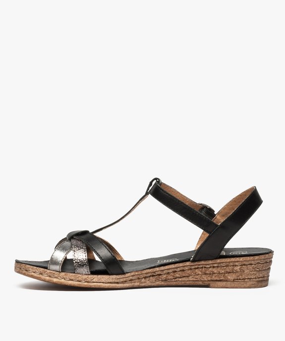 Sandales femme à brides fines et petit talon compensé  vue3 - GEMO (CASUAL) - GEMO