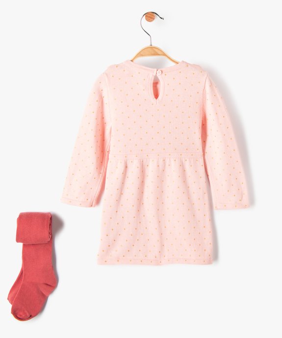 Ensemble bébé fille 2 pièces : robe + collants vue4 - GEMO(BEBE DEBT) - GEMO