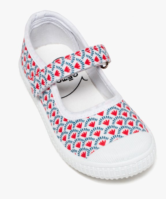 Ballerines fille en toile imprimée et à scratch vue6 - GEMO (ENFANT) - GEMO
