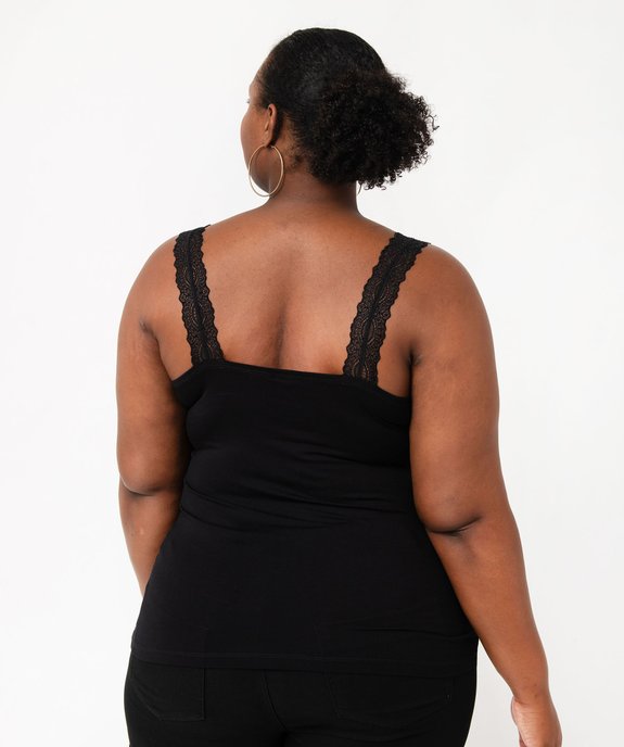 Débardeur femme grande taille avec bretelles dentelle vue3 - GEMO 4G GT - GEMO
