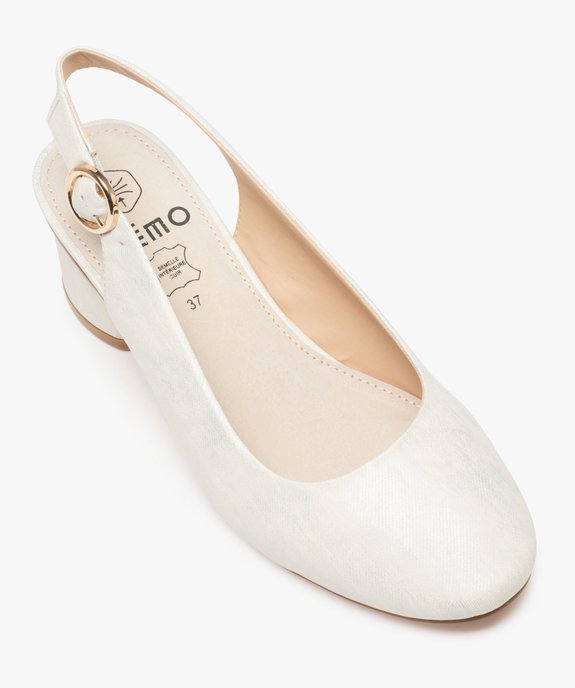 Escarpins femme unis à talon rond style rétro vue5 - GEMO(URBAIN) - GEMO