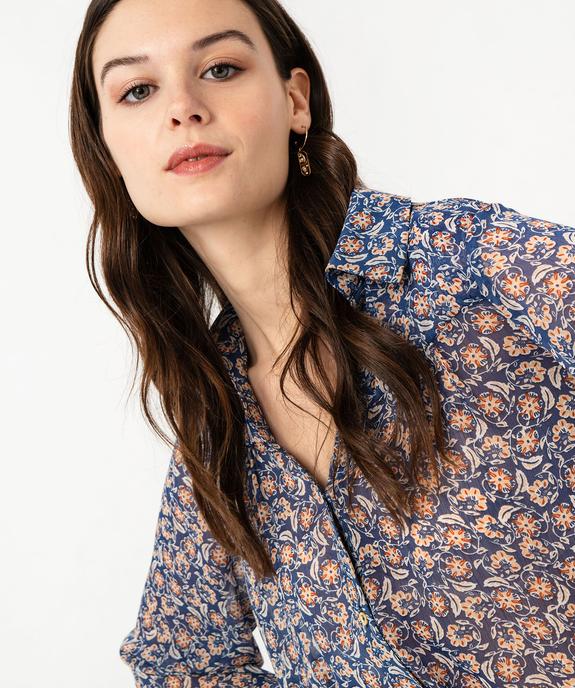 Chemise en voile à motifs fleuris femme vue2 - GEMO(FEMME PAP) - GEMO