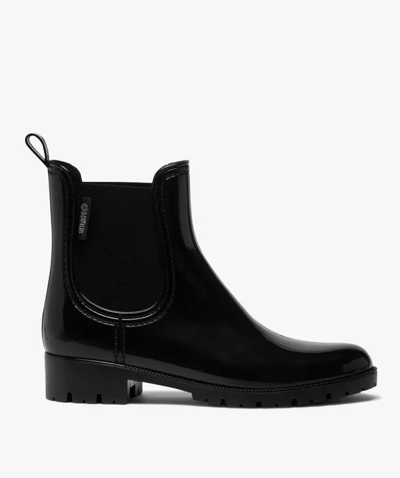 Boots de pluie femme style chelsea unis - Boatilus vue1 - BOATILUS - GEMO