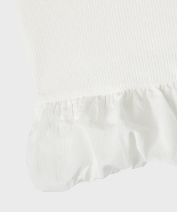 Débardeur en maille côtelée extensible à basque fille vue2 - GEMO 4G FILLE - GEMO