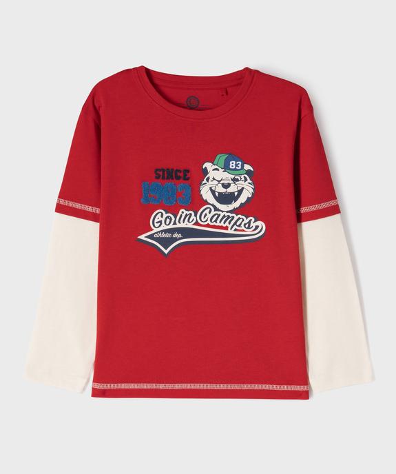 Tee-shirt manches longues effet 2-en-1 imprimé garçon - Camps United vue1 - CAMPS GEMO FOR GOOD - GEMO