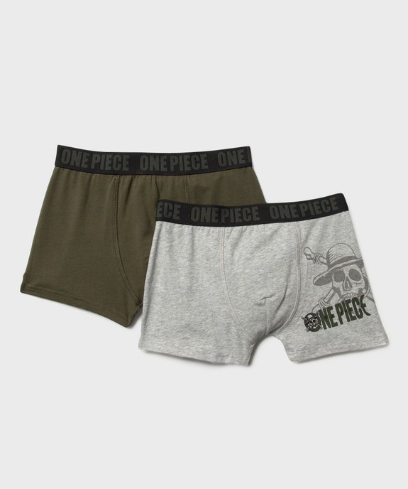Boxers en coton stretch imprimé garçon - One Piece vue1 - ONE PIECE - GEMO