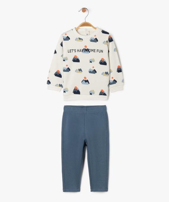 Ensemble 2 pièces sweat et pantalon en molleton bébé garçon vue1 - GEMO 4G BEBE - GEMO