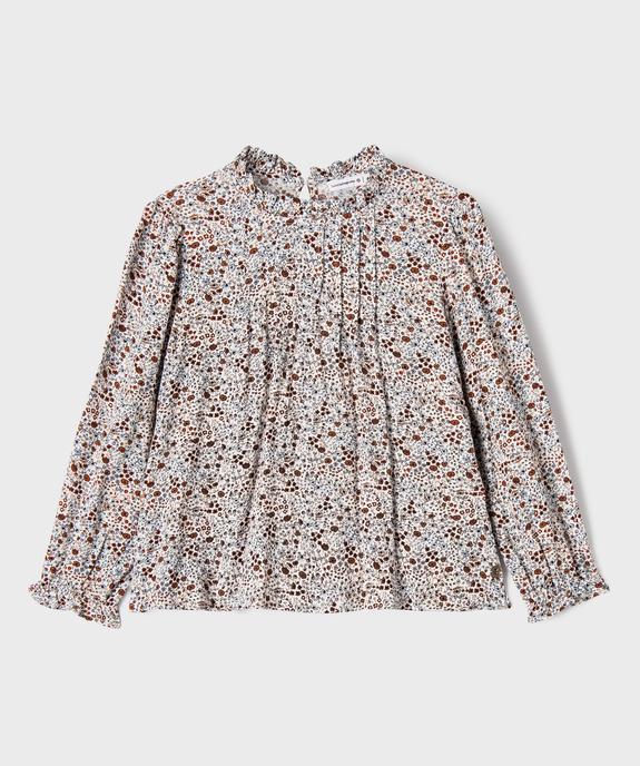 Blouse à manches longues à motifs fleuris fille - LuluCastagnette vue1 - LULU CASTAGNETTE GEMO FOR GOOD - GEMO