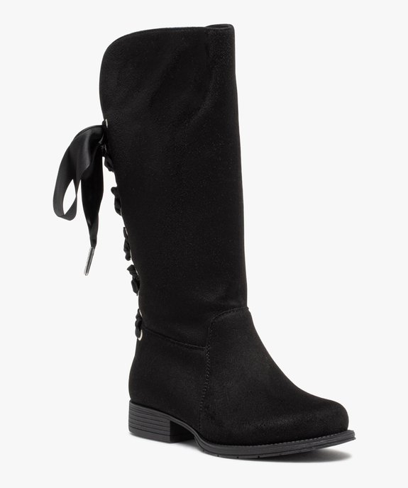 Bottes en suédine à tige lacée fille vue2 - GEMO (ENFANT) - GEMO