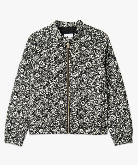 Veste femme matelassée à motifs fermeture zippée vue4 - GEMO 4G FEMME - GEMO