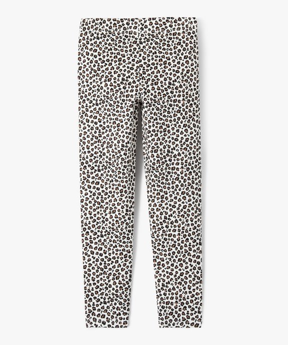 Legging en coton stretch imprimé léopard fille vue4 - GEMO 4G FILLE - GEMO