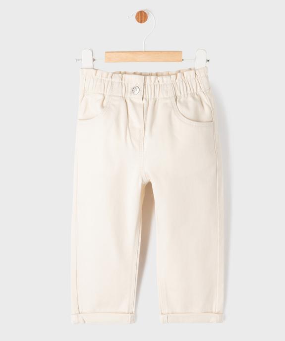 Pantalon en coton avec ceinture ajustable bébé fille vue1 - GEMO 4G BEBE - GEMO