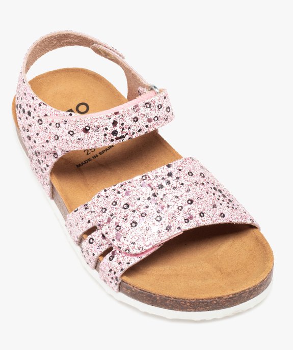 Sandales fille à semelle liège dessus pailleté fermeture scratch vue5 - GEMO (ENFANT) - GEMO